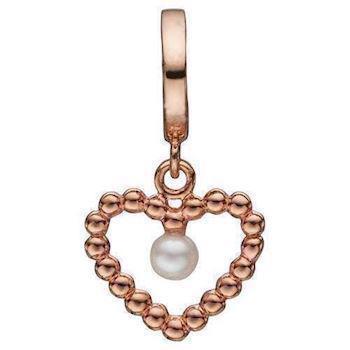 Christina Collect 925 Sterlingsilber Bubbly Pearl Love rosevergoldetes Blasenherz mit kleiner Perle, Modell 610-R59